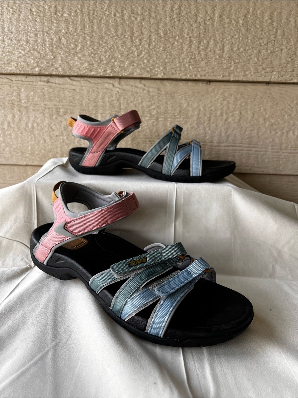 Teva Women's Two-Tone Strappy Sandals in Pink and Blue-Green